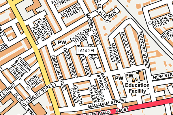 LA14 2EL map - OS OpenMap – Local (Ordnance Survey)
