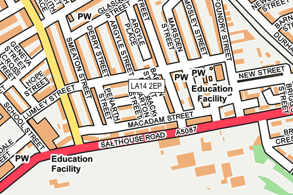 LA14 2EP map - OS OpenMap – Local (Ordnance Survey)