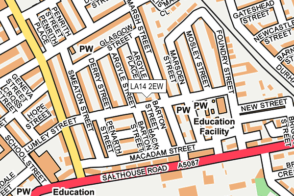 LA14 2EW map - OS OpenMap – Local (Ordnance Survey)