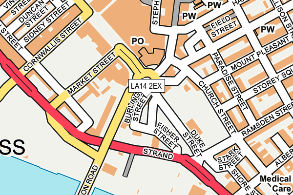 LA14 2EX map - OS OpenMap – Local (Ordnance Survey)
