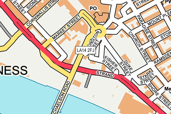 LA14 2FJ map - OS OpenMap – Local (Ordnance Survey)