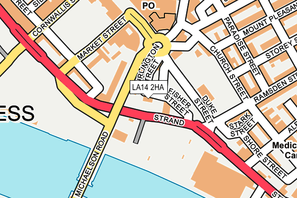 LA14 2HA map - OS OpenMap – Local (Ordnance Survey)