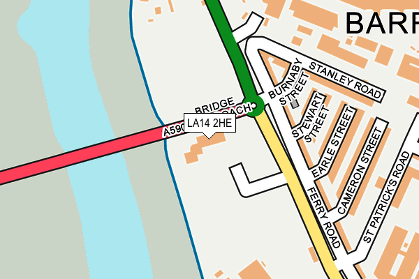 LA14 2HE map - OS OpenMap – Local (Ordnance Survey)