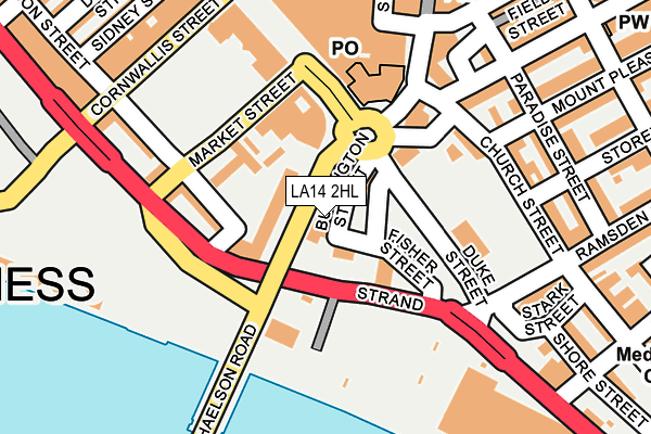 LA14 2HL map - OS OpenMap – Local (Ordnance Survey)