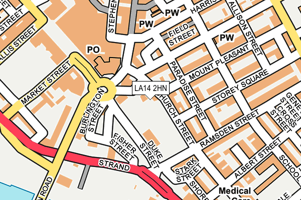 LA14 2HN map - OS OpenMap – Local (Ordnance Survey)