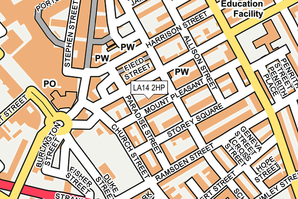 LA14 2HP map - OS OpenMap – Local (Ordnance Survey)