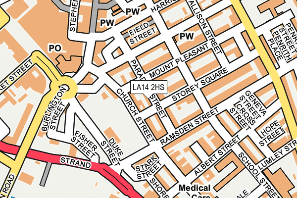 LA14 2HS map - OS OpenMap – Local (Ordnance Survey)