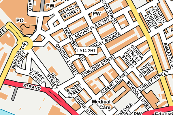 LA14 2HT map - OS OpenMap – Local (Ordnance Survey)