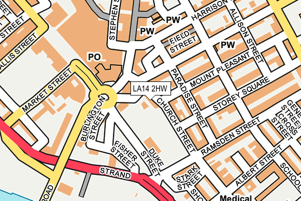 LA14 2HW map - OS OpenMap – Local (Ordnance Survey)