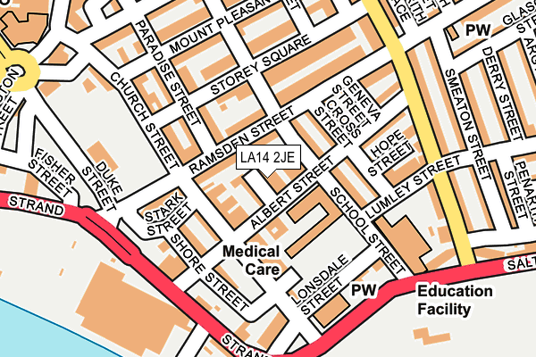 LA14 2JE map - OS OpenMap – Local (Ordnance Survey)