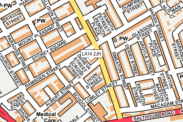 LA14 2JH map - OS OpenMap – Local (Ordnance Survey)