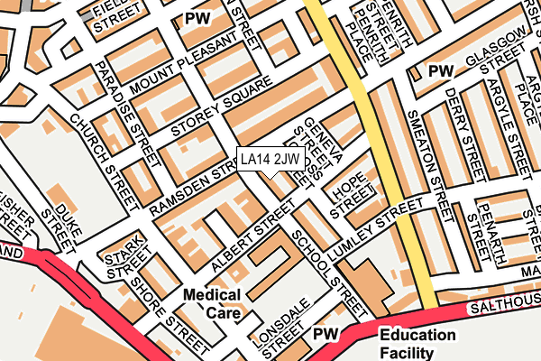 LA14 2JW map - OS OpenMap – Local (Ordnance Survey)
