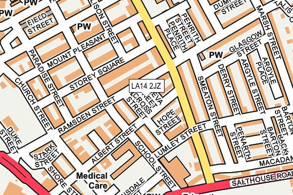 LA14 2JZ map - OS OpenMap – Local (Ordnance Survey)