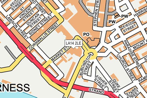 LA14 2LE map - OS OpenMap – Local (Ordnance Survey)