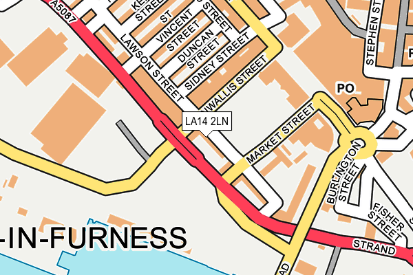 LA14 2LN map - OS OpenMap – Local (Ordnance Survey)