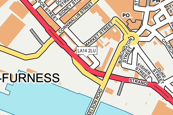 LA14 2LU map - OS OpenMap – Local (Ordnance Survey)
