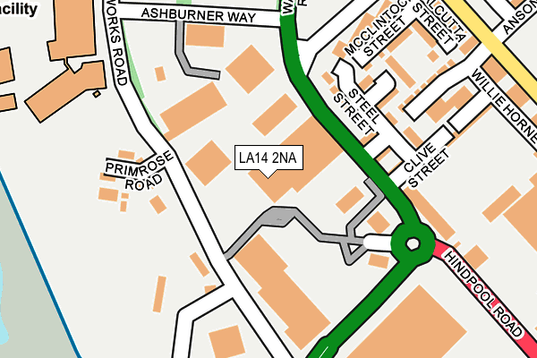 LA14 2NA map - OS OpenMap – Local (Ordnance Survey)