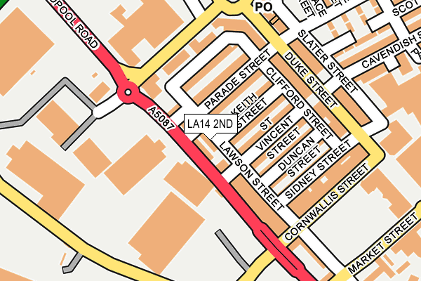 LA14 2ND map - OS OpenMap – Local (Ordnance Survey)
