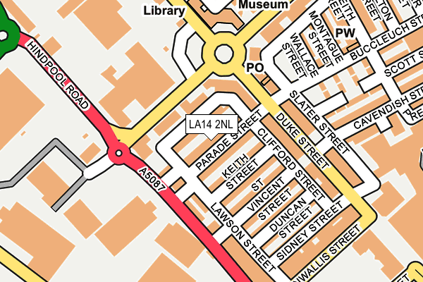 LA14 2NL map - OS OpenMap – Local (Ordnance Survey)