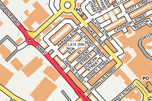 LA14 2NN map - OS OpenMap – Local (Ordnance Survey)