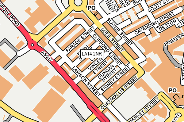 LA14 2NR map - OS OpenMap – Local (Ordnance Survey)