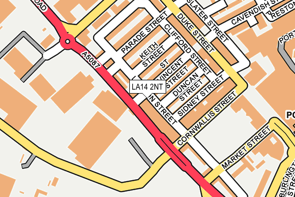 LA14 2NT map - OS OpenMap – Local (Ordnance Survey)