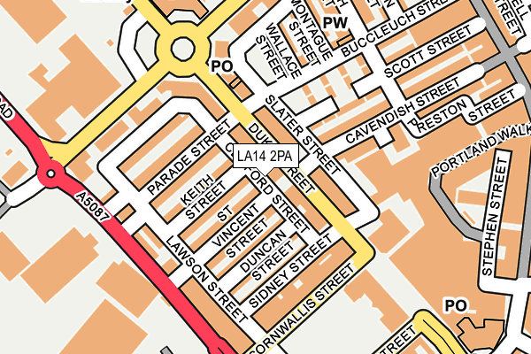 LA14 2PA map - OS OpenMap – Local (Ordnance Survey)