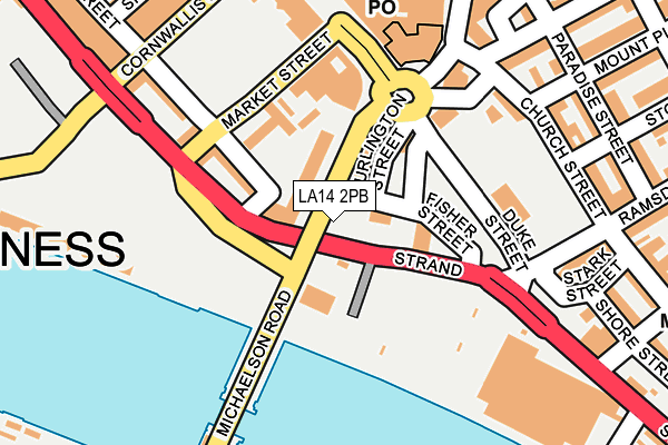 LA14 2PB map - OS OpenMap – Local (Ordnance Survey)