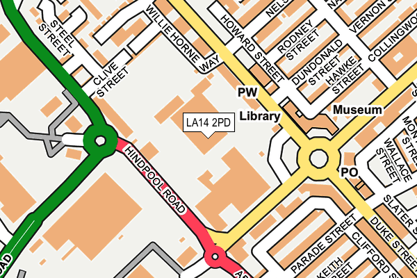 LA14 2PD map - OS OpenMap – Local (Ordnance Survey)