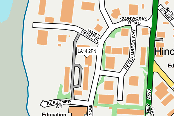 LA14 2PN map - OS OpenMap – Local (Ordnance Survey)