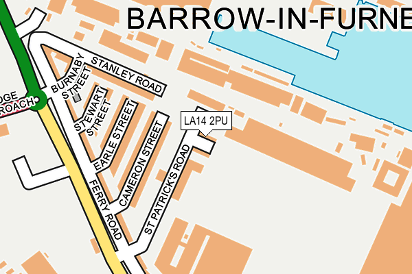 LA14 2PU map - OS OpenMap – Local (Ordnance Survey)