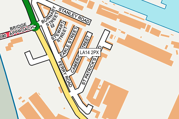 LA14 2PX map - OS OpenMap – Local (Ordnance Survey)