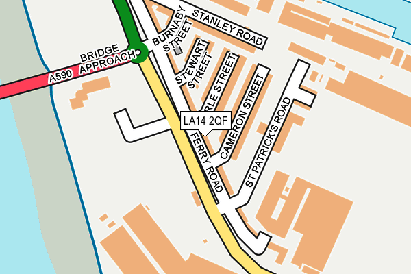 LA14 2QF map - OS OpenMap – Local (Ordnance Survey)