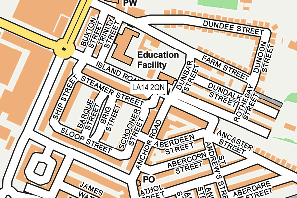 LA14 2QN map - OS OpenMap – Local (Ordnance Survey)