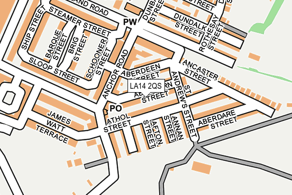LA14 2QS map - OS OpenMap – Local (Ordnance Survey)