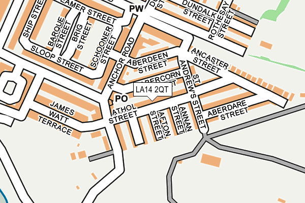 LA14 2QT map - OS OpenMap – Local (Ordnance Survey)