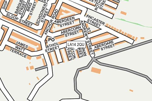 LA14 2QU map - OS OpenMap – Local (Ordnance Survey)