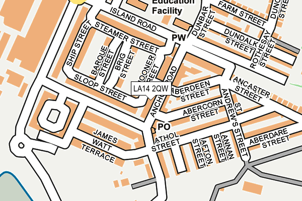 LA14 2QW map - OS OpenMap – Local (Ordnance Survey)