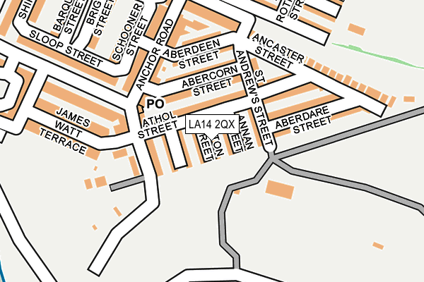 LA14 2QX map - OS OpenMap – Local (Ordnance Survey)