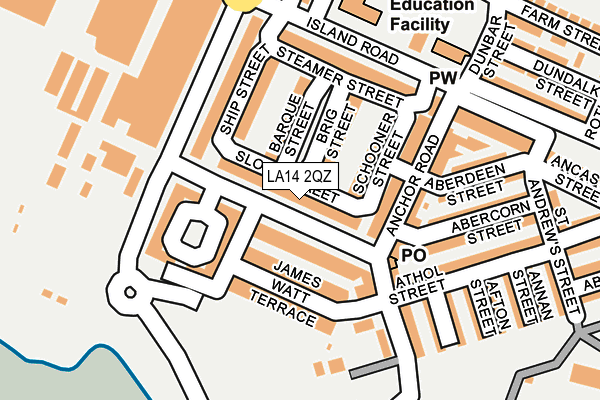 LA14 2QZ map - OS OpenMap – Local (Ordnance Survey)