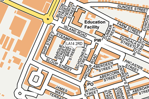 LA14 2RD map - OS OpenMap – Local (Ordnance Survey)