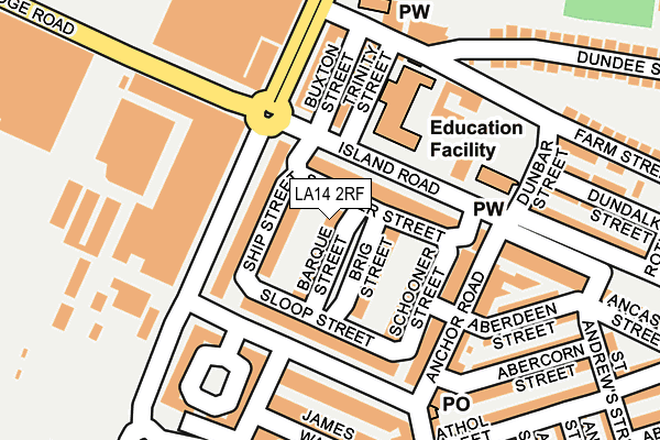 LA14 2RF map - OS OpenMap – Local (Ordnance Survey)