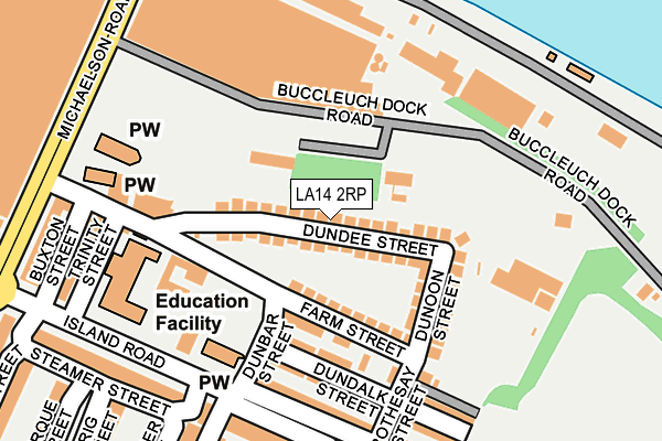 LA14 2RP map - OS OpenMap – Local (Ordnance Survey)