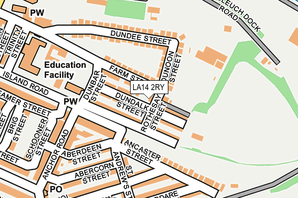 LA14 2RY map - OS OpenMap – Local (Ordnance Survey)