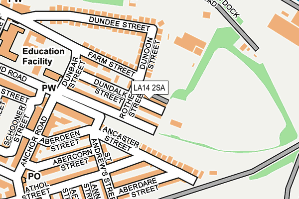 LA14 2SA map - OS OpenMap – Local (Ordnance Survey)