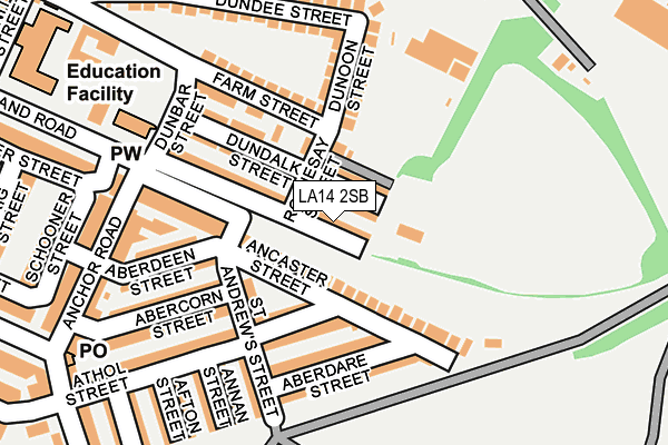 LA14 2SB map - OS OpenMap – Local (Ordnance Survey)
