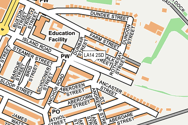 LA14 2SD map - OS OpenMap – Local (Ordnance Survey)