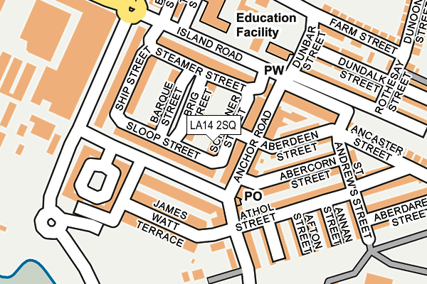 LA14 2SQ map - OS OpenMap – Local (Ordnance Survey)