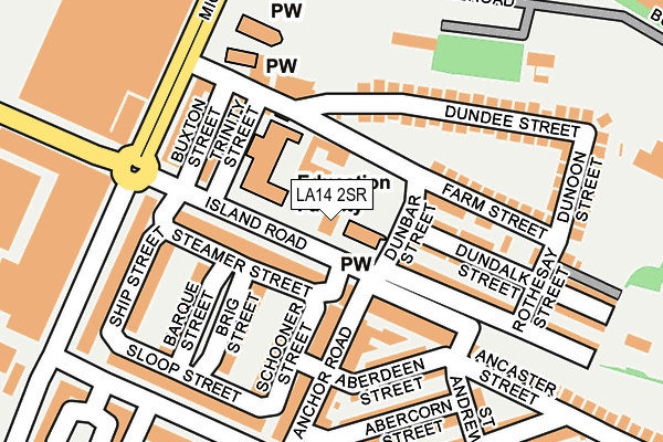 LA14 2SR map - OS OpenMap – Local (Ordnance Survey)