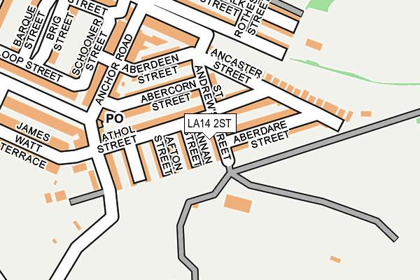 LA14 2ST map - OS OpenMap – Local (Ordnance Survey)